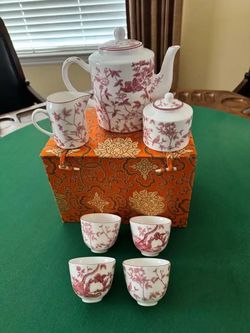 NEW Asianera Fine Bone China Hand-Painted Tea Set with Box