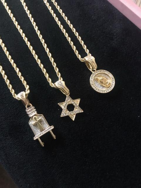 14k gold chains + pendants