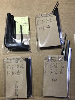 Allen Wrench Sets $4 to $10