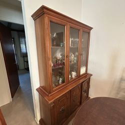 Oak Wood China Cabinet