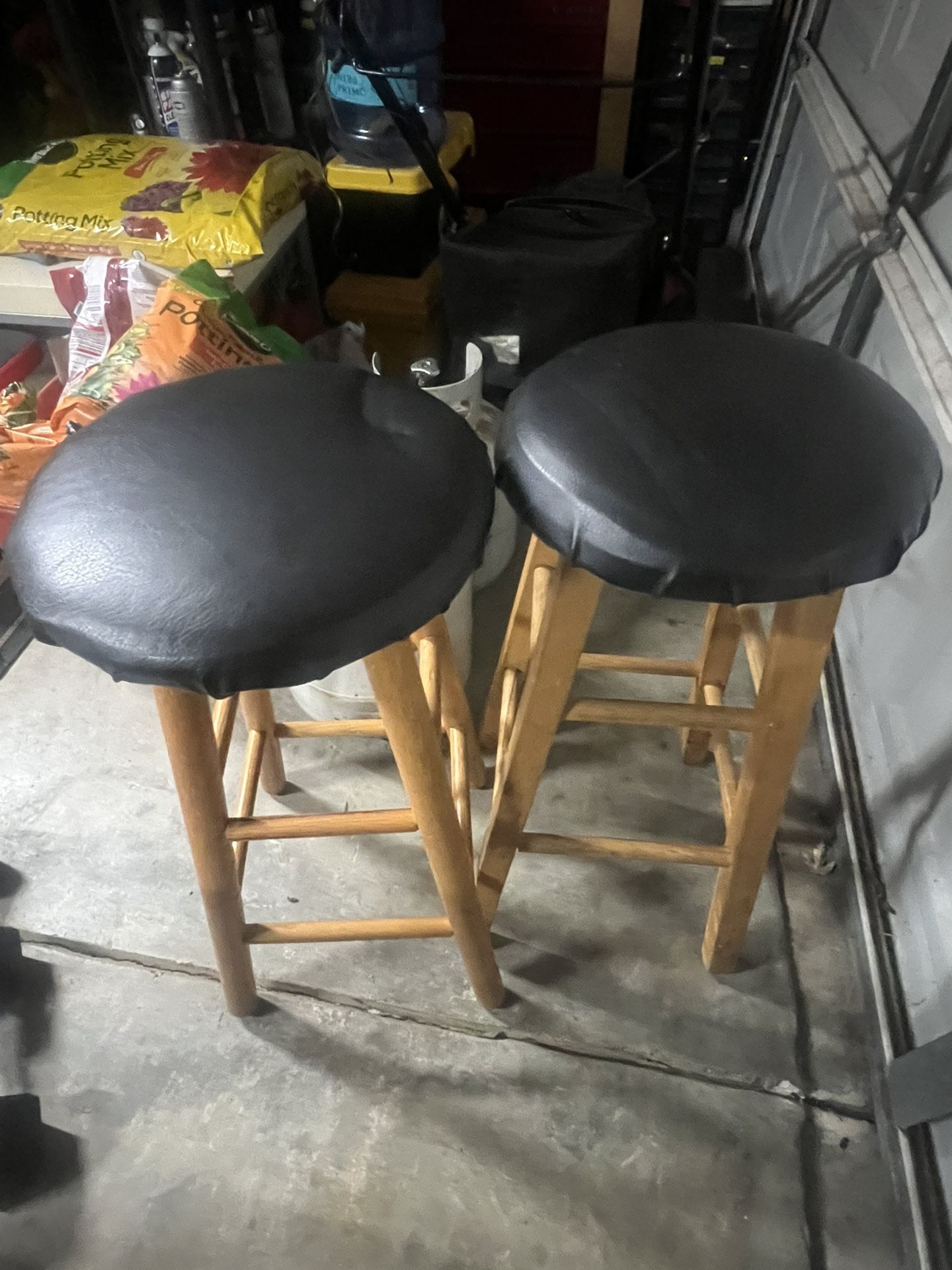 2 Wooden Bar Stools