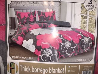 New warm 3pc King Borrego Blanket