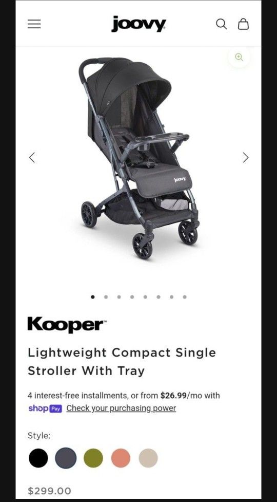 JOOVY KOOPER Single STROLLER Grey NICE Condition!