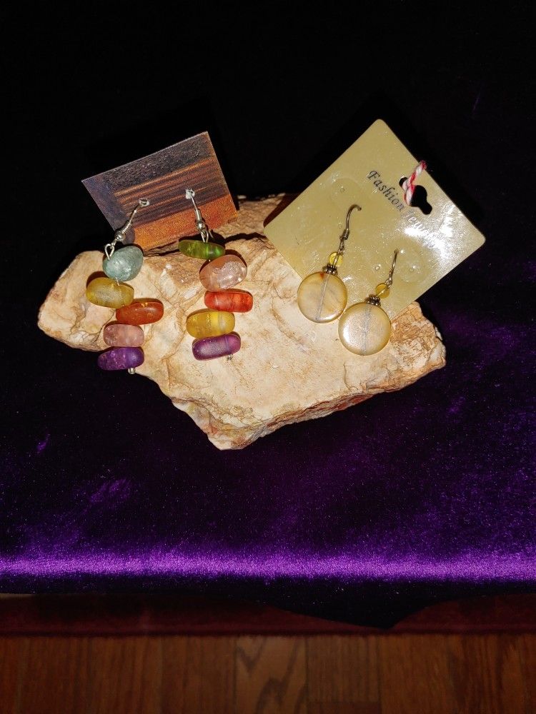 2 For One Pair of Glass Earrings