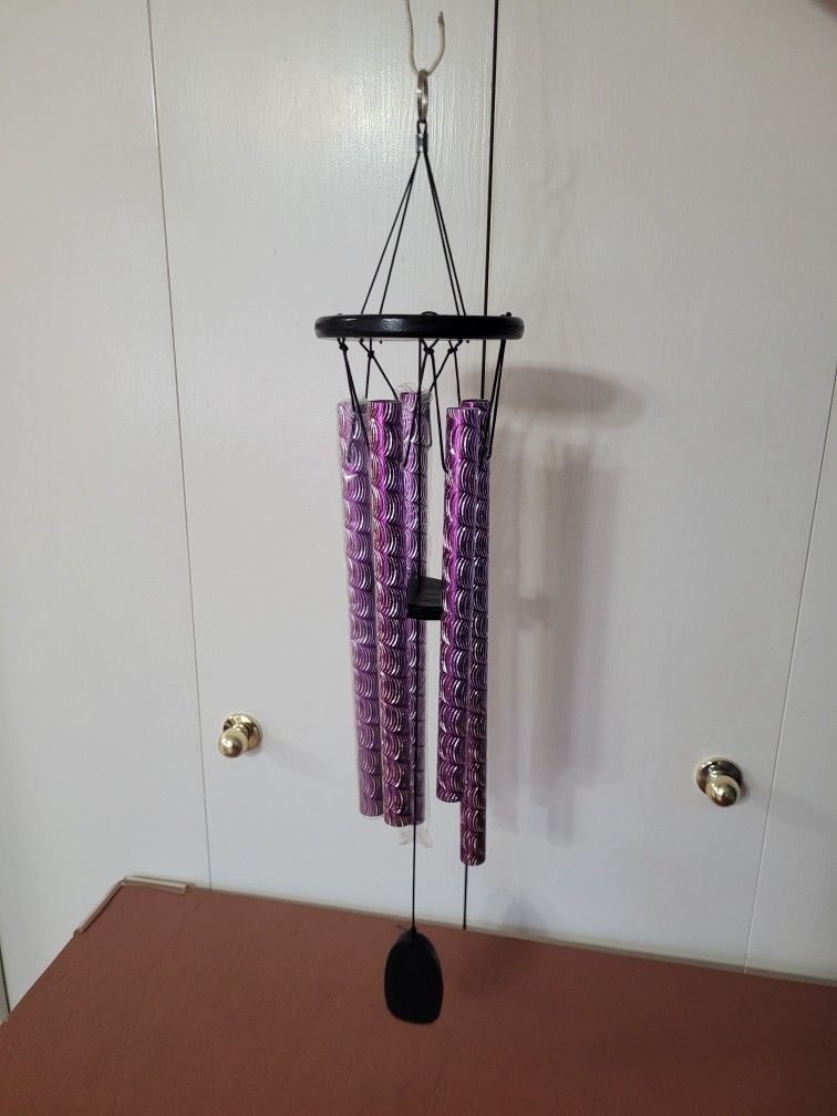 New -- 15" Long Wind Chime With 5 Metal Tubes Church Bell -- Purple (2 Available) $8 Each -- BOTH ARE PENDING PICKUP