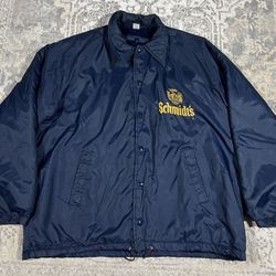 Vintage Schmidt’s Blue Jacket Size XL Fleece Lined Jacket 