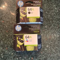 HP 64XL Black + 64XL Tri-Color Ink (Brand New, Sealed)