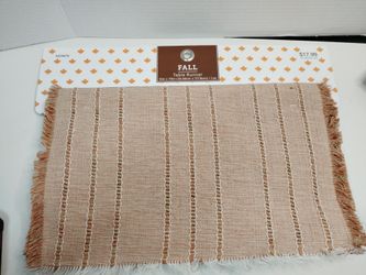 Fall Table Runner 14x70 Inch Woven Fringe