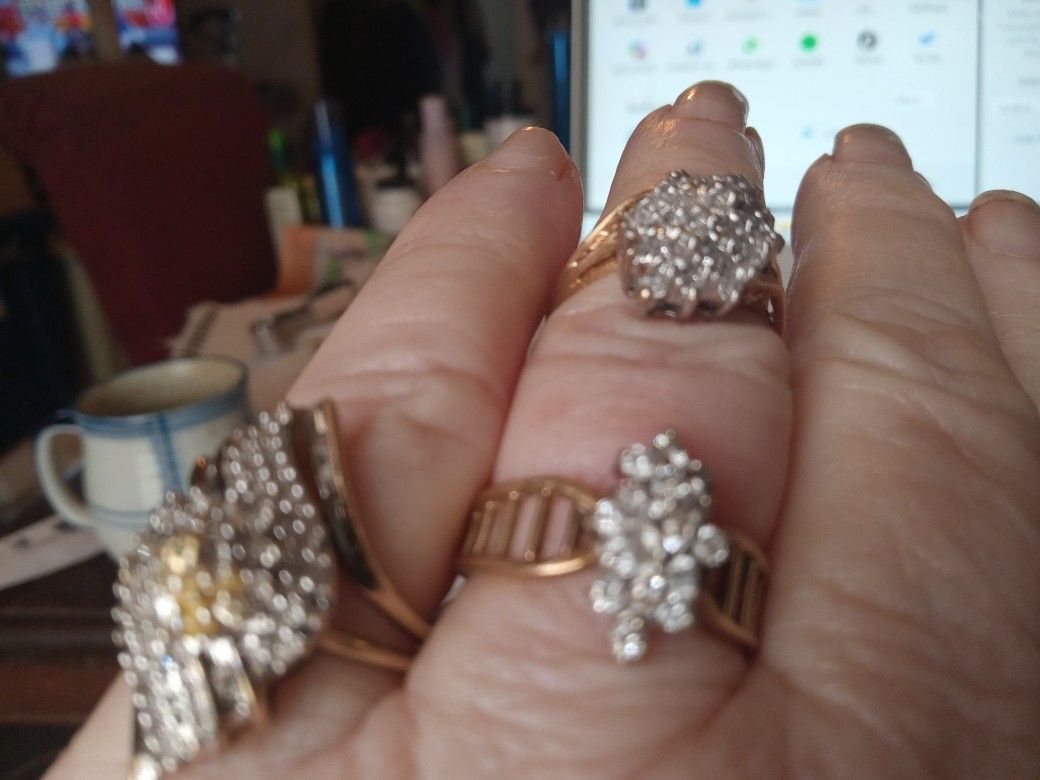 3 Diamond Cluster Rings 600 Earth 