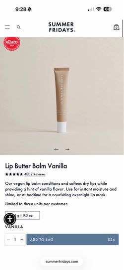 Summer Fridays vanilla lip butter balm