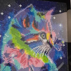 Rainbow Kitty Diamond Art Painting With Magnetic Frame 