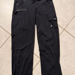 Athleta Pants Women’s Size L Black Cargo Hiking Nylon Stretch
