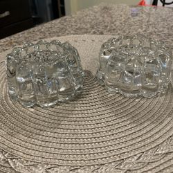 crystal candle holders (2)