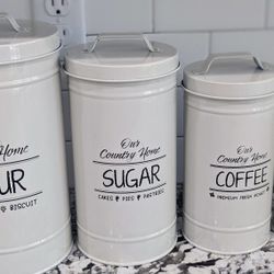 Vintage rustic farmhouse kitchen canister set 