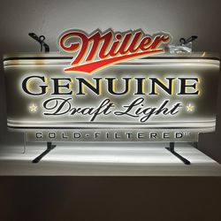 Vintage Miller Genuine Draft Light Sign - Working