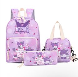 Kuromi 3 Piece Backpack Set
