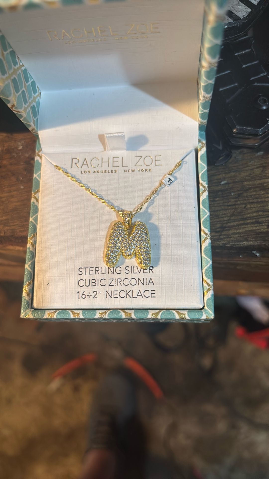 14k Gold Over Sterling Silver Necklace +m Pendant