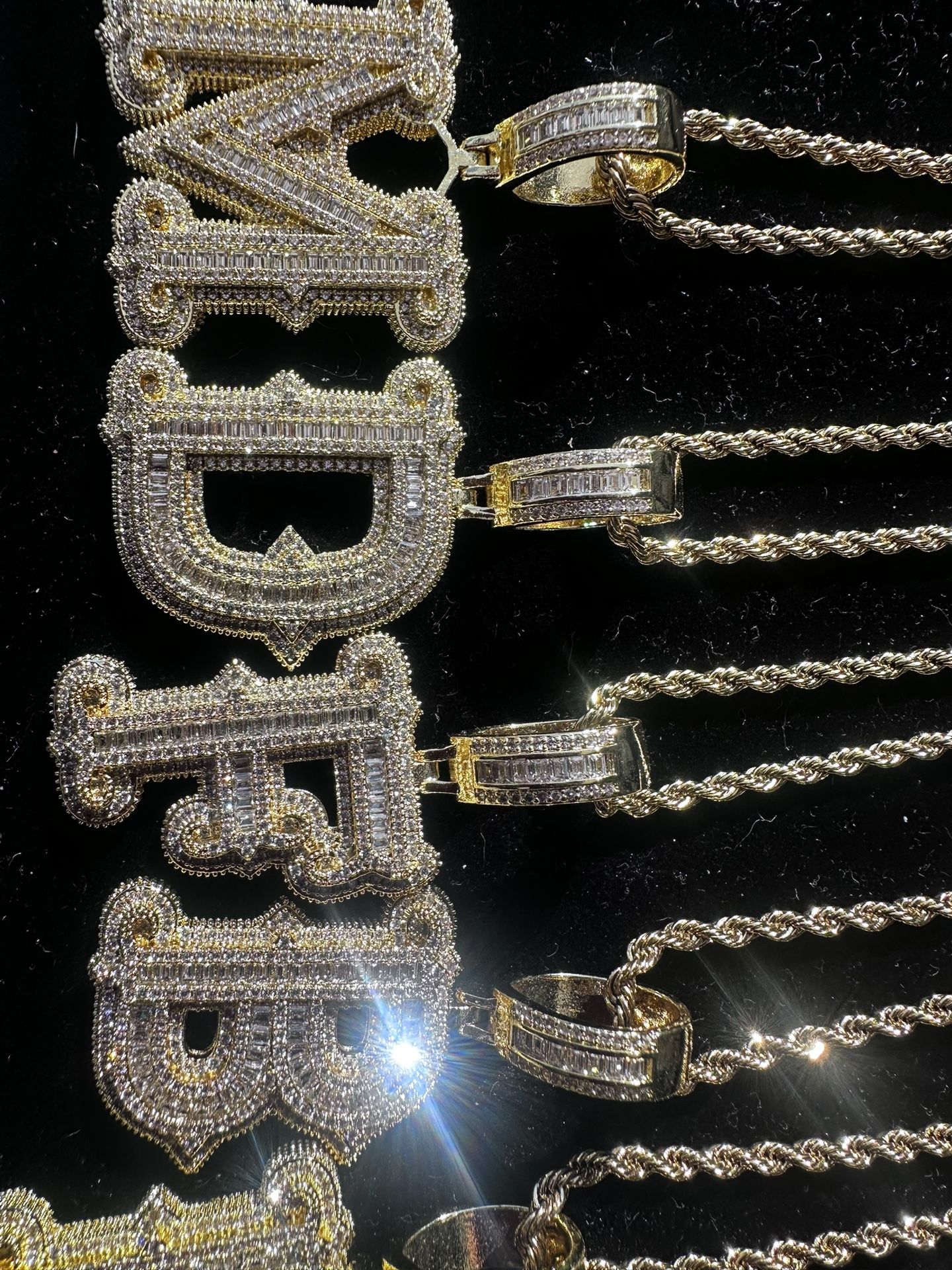 Gold Plated Letter With Stainless Steel Rope Chain