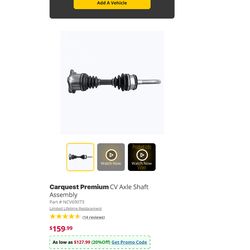 NCV69073 is a 100% new front Constant Velocity (CV) axle shaft assembly, commonly manufactured by GSP or branded as Carquest Premium, designed for 198