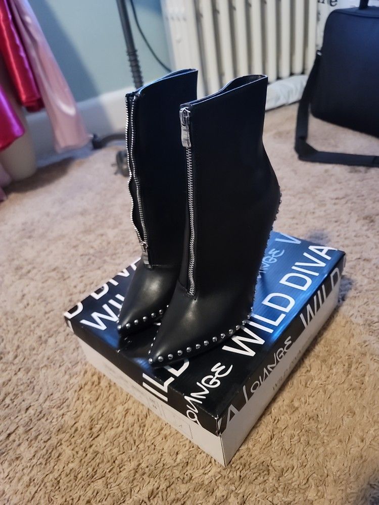 Brand New Black Studed Booties