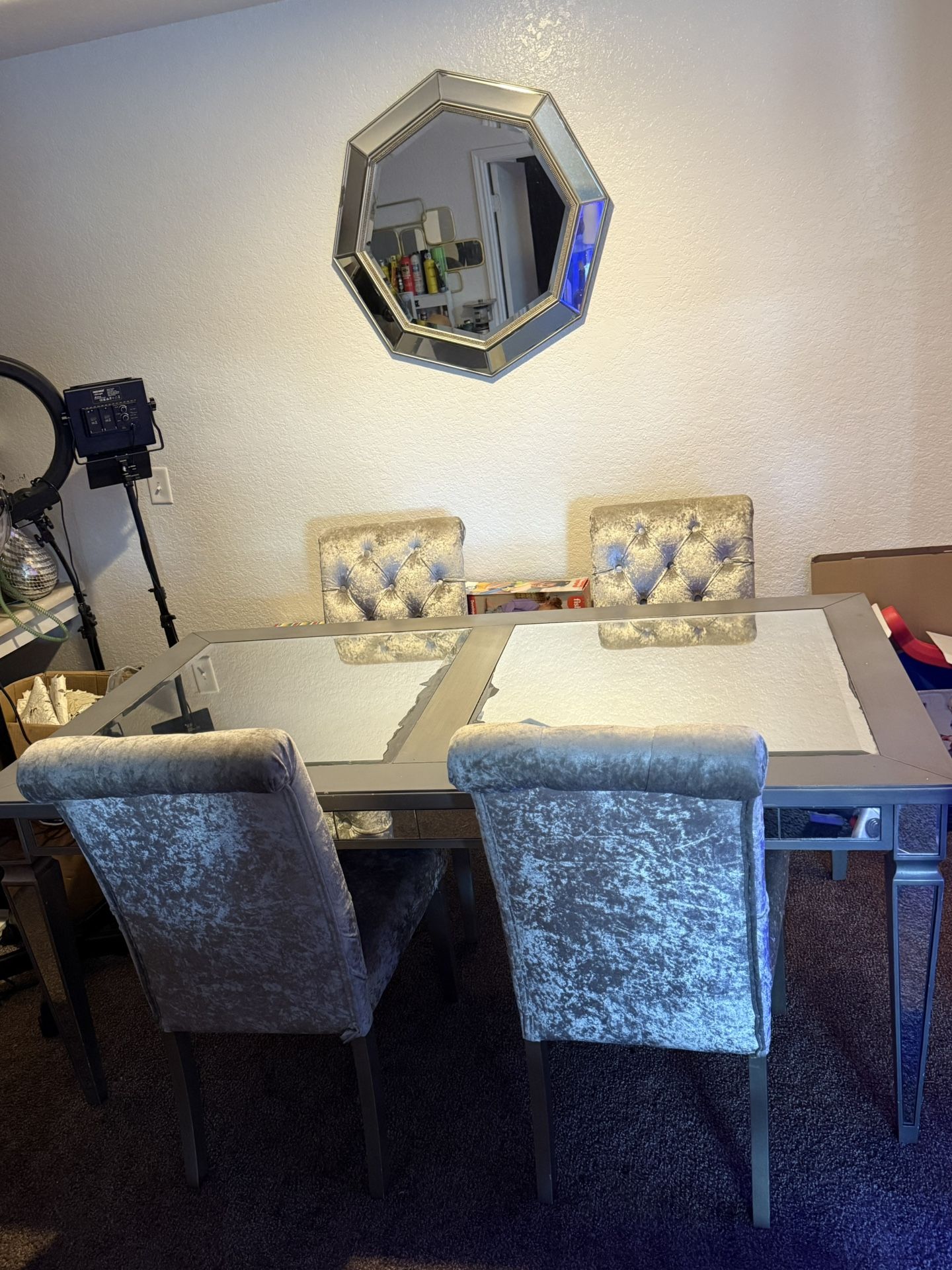 Dinning Table With Chairs,Tv Stand, Mirror