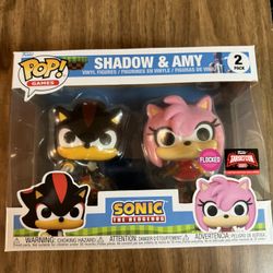 Sonic Shadow And Amy Flocked 2 Pack Funko