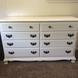 Large White Wooden Dresser