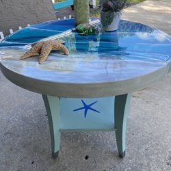 Round Resin Side Sofa Coffee Table 