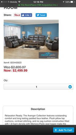 Avenger 3pcs sectional w/ 55 inches tv