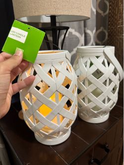 Two white LED lanterns