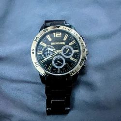True Religion Men’s Watch – Black & Gold Tone