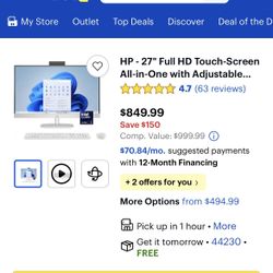 HP - 27" Full HD TouchScreen All-in-One