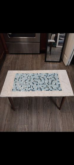 Vintage Mid Century Modern Mosaic Tile Top Coffee Table
