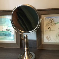 Revolving Regular And magnification table top vanity mirror