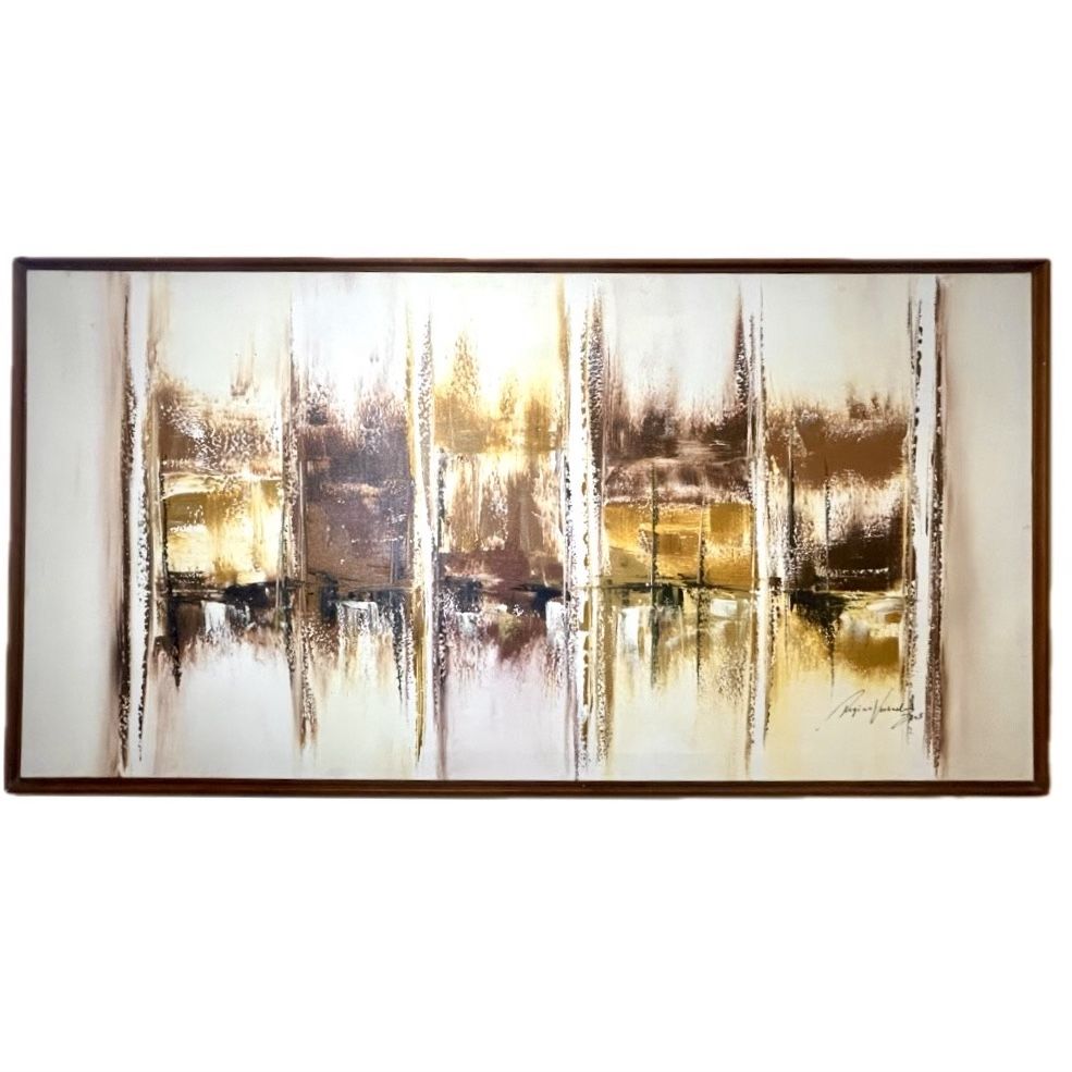Framed Canvas Wall Abstract Art 55x28 inch Horizontal