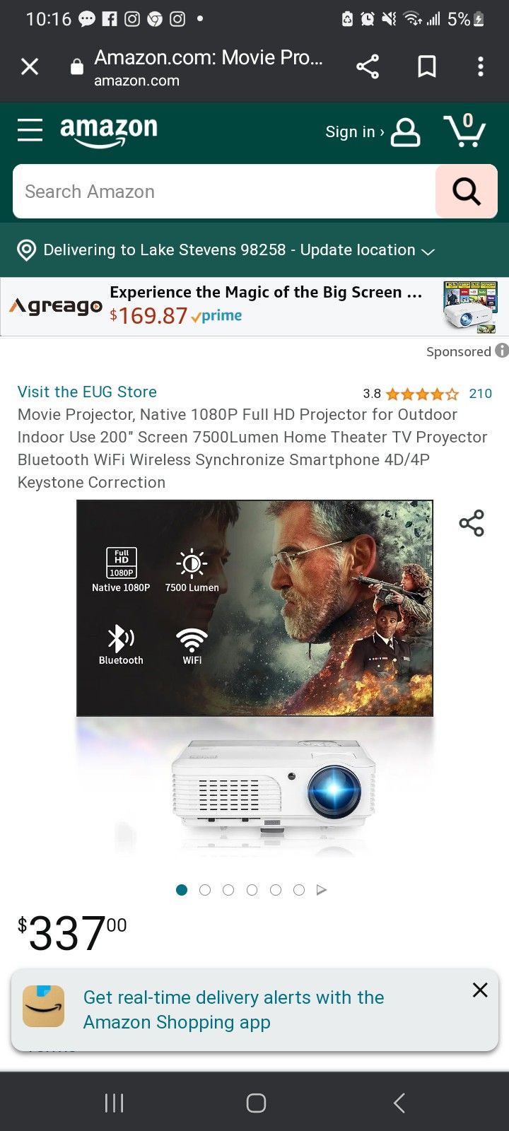 Projector With 100in Screen Asking 250