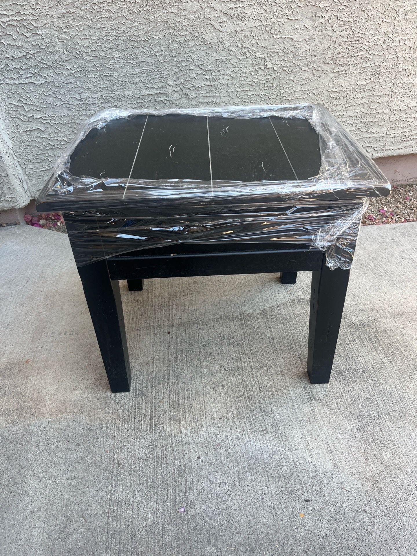 Black Wood End Table with Drawer