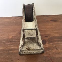 Vintage Cast Iron Tape Dispenser Works Corner Broken Off As You See In Pictures