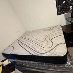 Queen Size Mattress Box, Spring, And Frame