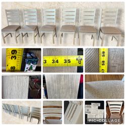 Table Set with  6 Wooden Dining Chairs