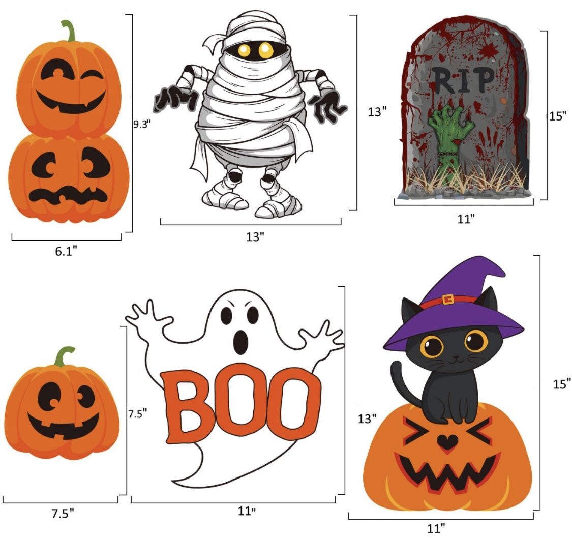 NEW 8-Pack Halloween Yard Signs and Decorations