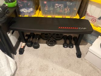Bench, weight set and barber with weight