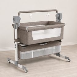 Electric Smart Bassinet for Co-Sleeping, Convertible Baby Bedside Crib Sleeper.
