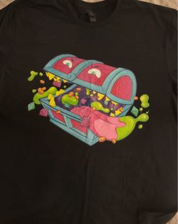 D&D Black Graphic T-Shirt Mimic Treasure Chest Design