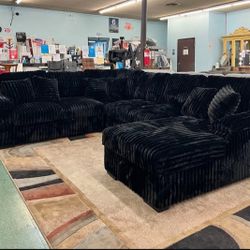 Brand New Super Comfy Corduroy Pullout Sectional 
