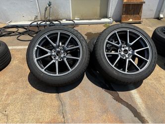 4x 18” OEM 2023 Tesla Model 3 Aero rims with 5x4.5 Goodyear Tires 235/45R18 90%