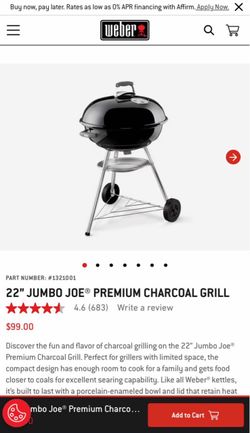 [NEW] Weber 22" Jumbo Joe Premium Charcoal Grill
