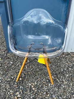 Herculaneum Plastic Chair with Arms and Wooden Legs - Wayfair