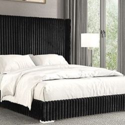 Brand New Black Velvet Queen Bed Frame (Available In Eastern King)