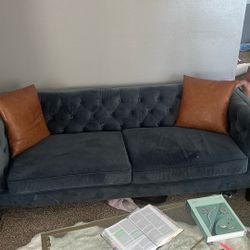Blue Suede Couch